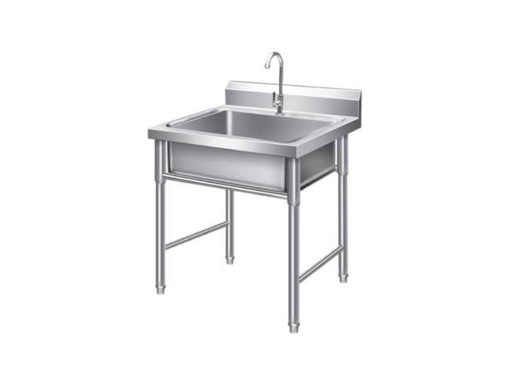 Multifunktionales Spülbecken: Für die Küche und den Außenbereich geeignet Inklusive Wasserhahn, Abflussrohr und Schläuchen für Kalt- und Warmwasser – Edelstahlspüle(80/60cm/31.5/23.6in)