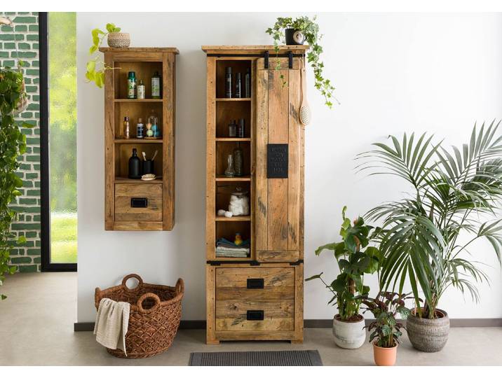 Schrank Mango 70x35x195 natur lackiert RAILWAY #184