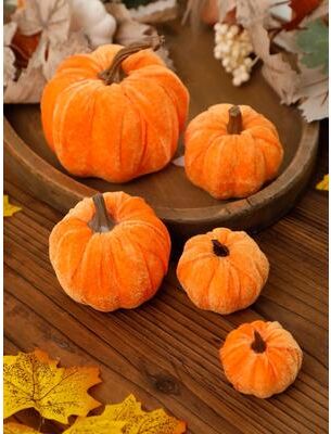 Uplift Treasures Velvet Artificial Pumpkin Fall Decor Ornament pumpkin Bs3007 1