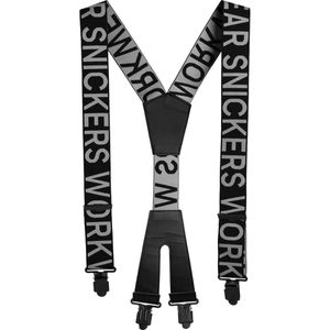 Snickers-Workwear Hosenträger Logo, 9064, Y-Form, 5 cm breit, aus Mischgewebe, mit Metallclips, schwarz-grau