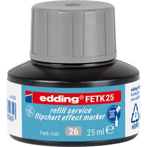 Edding Nachfülltusche FETK25, silbergrau, für Flipchartmarker, mit Kapillarsystem, 25ml