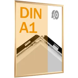 Klapprahmen A1, selbstklebend Gehrung | gold, Aluminium