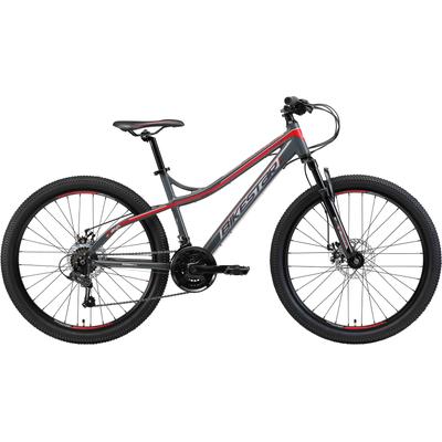 Mountainbike BIKESTAR Gr. 41, grau, Fahrräder, 41cm, 26 Zoll (66,04cm), für Damen und Herren, Kettenschaltung