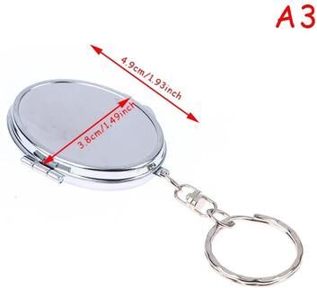 Uplift Picks Double Sided Compact Mirror Metal Folding Keychain Travel Makeup Mirror a3