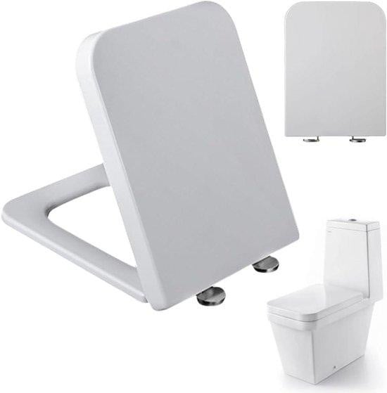 Universele vierkante toiletbril met soft-close systeem in wit