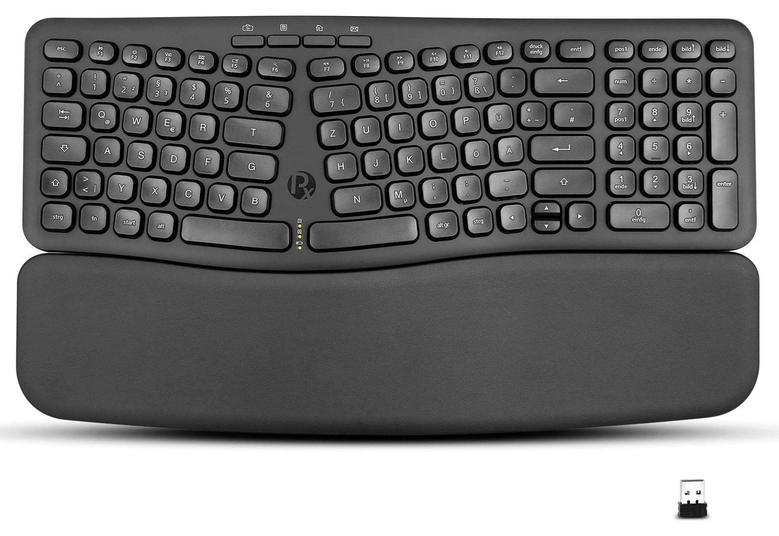 Perixx PERIBOARD-636 DE ergonomisch draadloos toetsenbord met polssteun