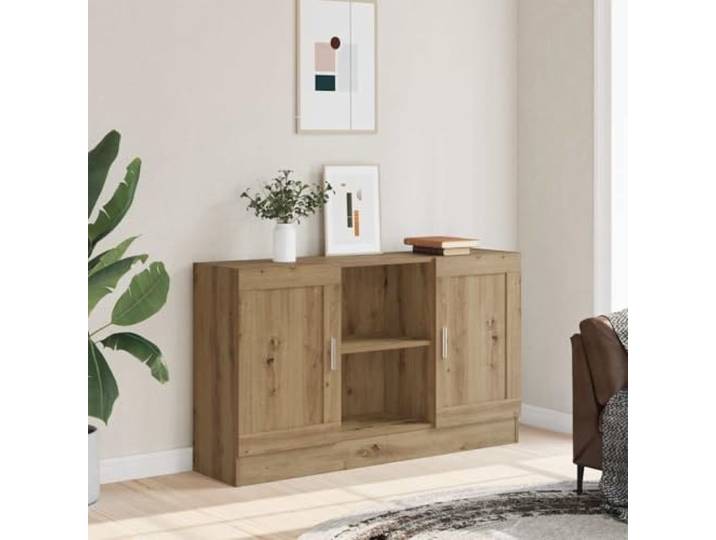 RJPLMFV Anrichte Eiche, 120 x 30,5 x 70 cm, Holz Klassisches Esszimmermöbel, große Aufbewahrung, robuste Platte, Wandmontage erforderlich