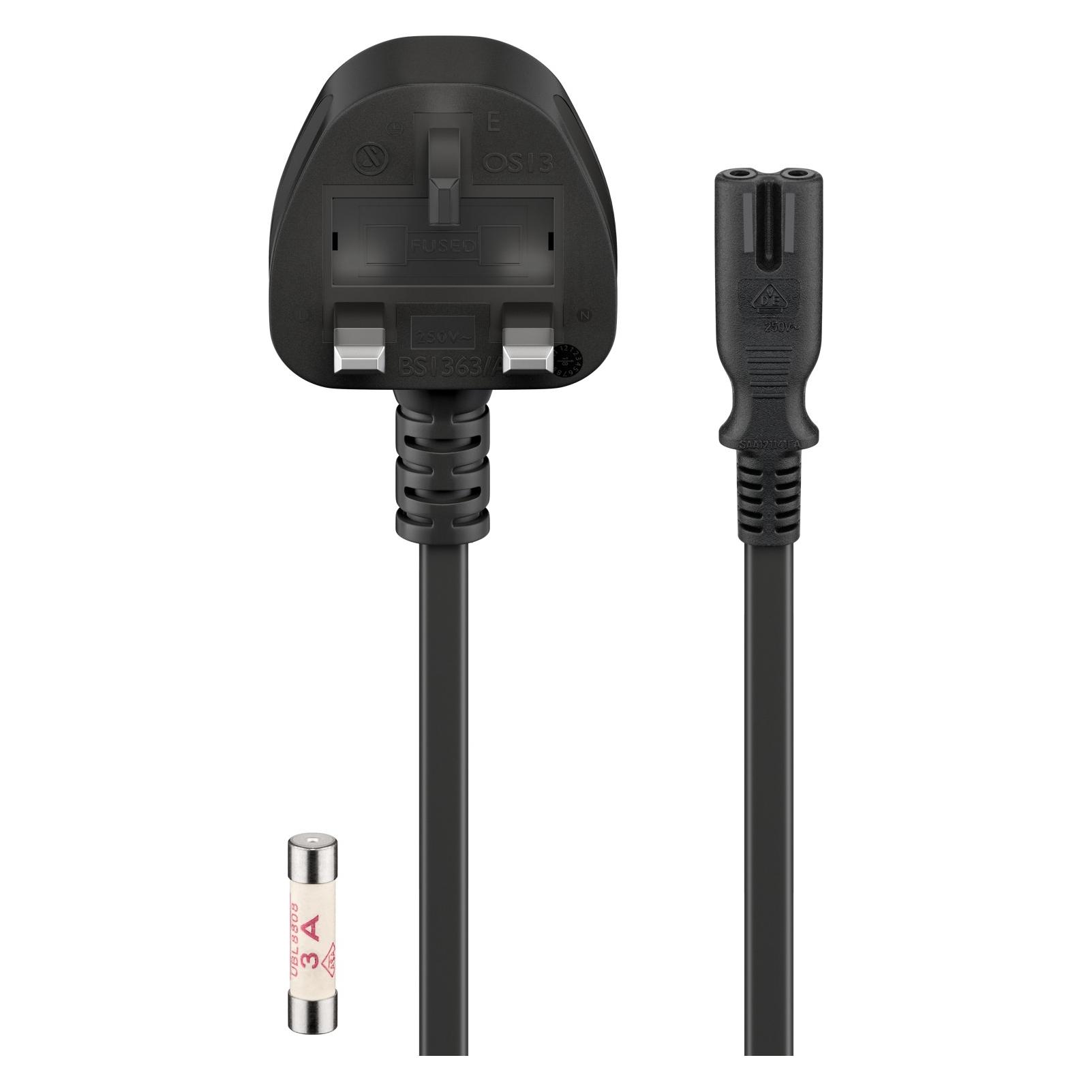 Goobay Netzanschlusskabel Grossbritannien, 1,8 m, Schwarz (1.80 m) (93959)