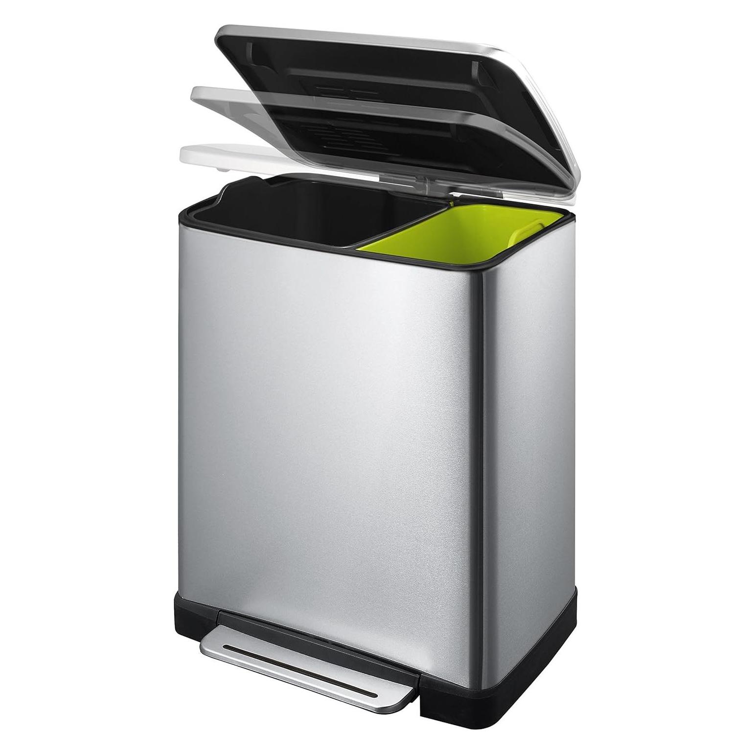 EKO Treteimer E-Cube 10+9 Liter edelstahl (19 l) (8713631667482)