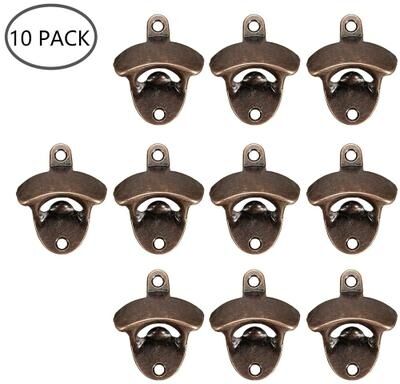 Useful Little Things 10 Piece Wall Mounted Vintage Bottle Opener Set 10 Pcs