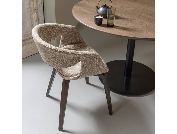 Armlehnenstuhl Savosa 2er-Set Typ A 57 x 78 x 57cm Beige/Beige Dunkelbraun