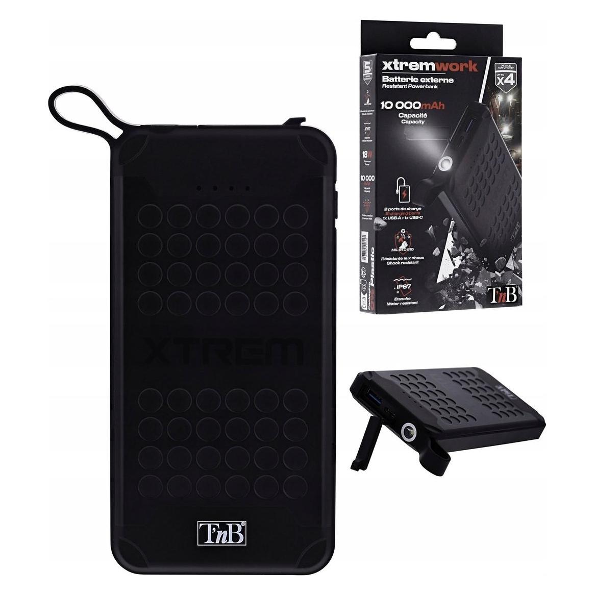T'nB Mocny Powerbank T"nb Xtremwork 10000mah 10w Ip67 Na Usb-a Usb-c + Latarka / Xpbu10000 (10000 mAh, 10 W) (T'NB)