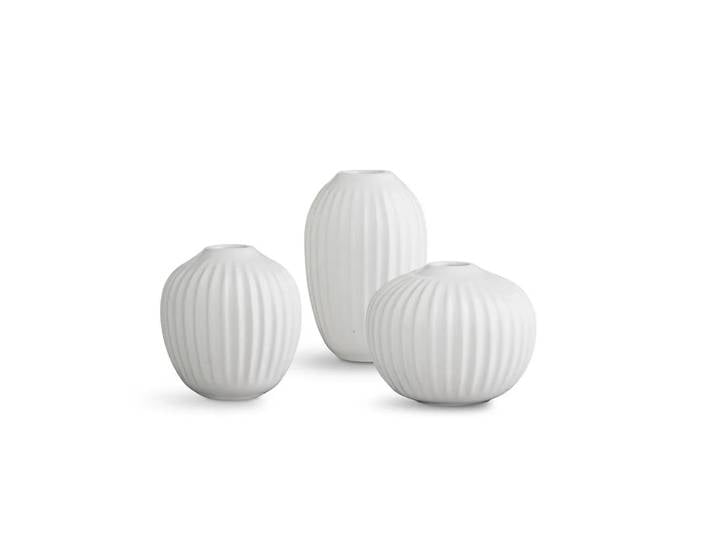 Kähler Vases miniatures Hammershøi lot de 3 blanc