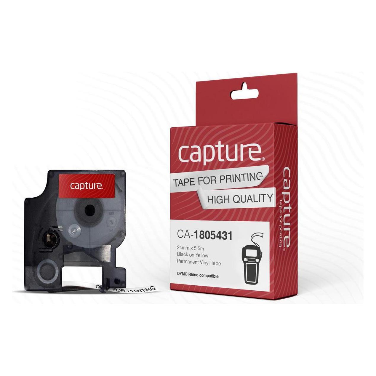 Capture 24mm x 5.5m Black on Yellow (CA-1805431)