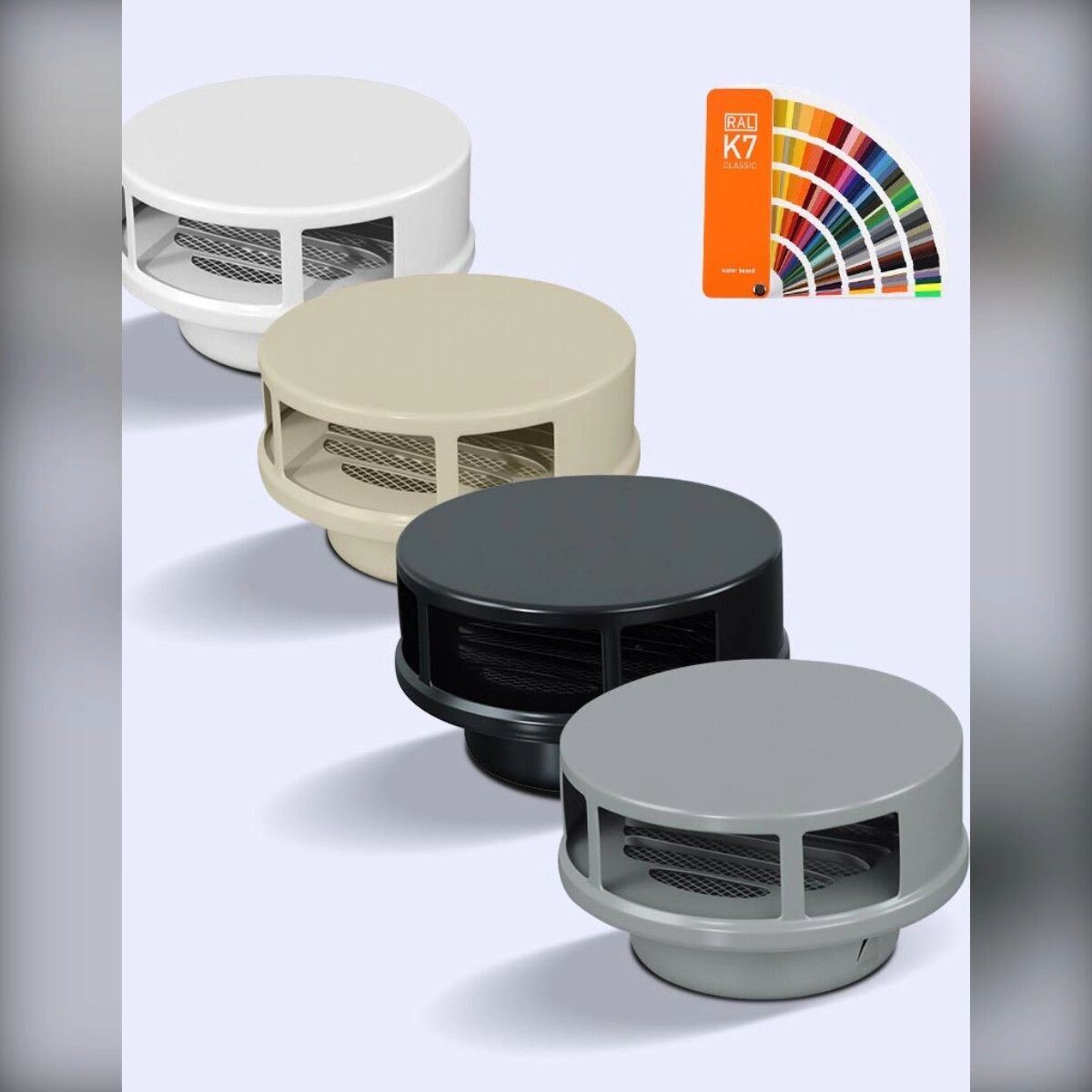 INF 304 Edelstahl Regendichter Wandlüftungsaufsatz — Doppellagiges winddichtes Design, passt für 150mm Öffnung oder 160mm Weiß