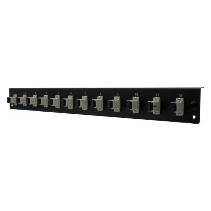 Dexlan LWL Frontplatte bestückt für LWL Spleissbox, 12 x SC Simplex Multimode (395430)