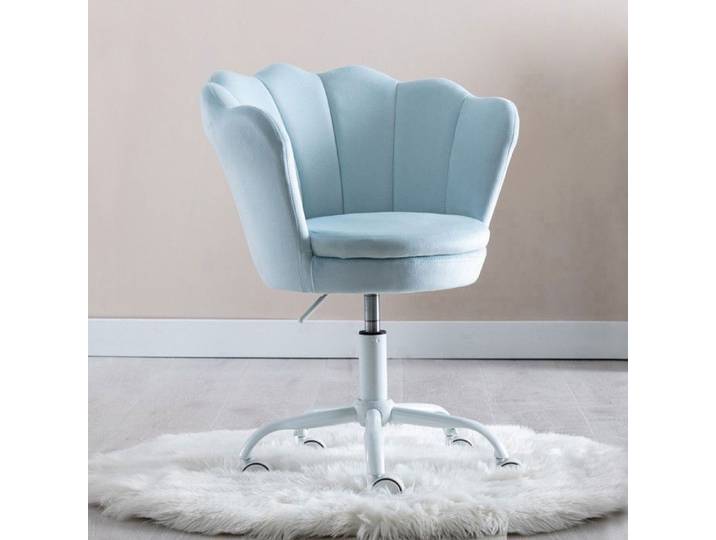 Wahson Chaise de Bureau Pivotant pour Enfant Fauteuil de Bureau pour Enfant Chaise Bureau pour Chambre Velours Bleu Clair