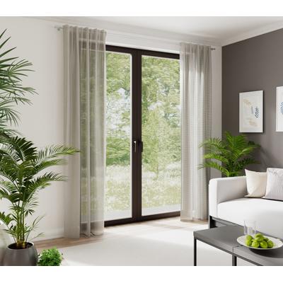 Gardine HOMING "Neta" Gr. 1, bunt (silberfarben, beige), B:140cm H:245cm, Wirkware, Polyester, Gardinen, Gardine, Netzstuktur, Wohnzimmer, Küche, Schlafzimmer
