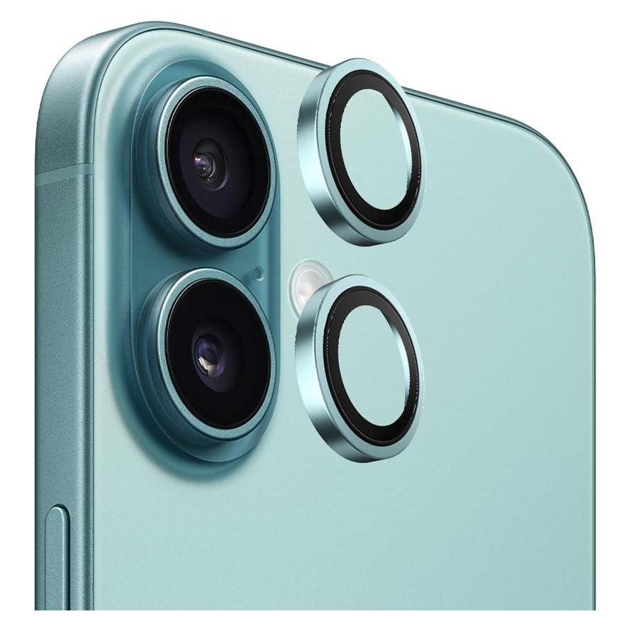 BlueO - Original Metal Frame Lens Protector (2 pack) - iPhone 16 / iPhone 16 Plus - Green (2 Stk., Apple iPhone 16, Apple iPhone 16 Plus) (60427688)