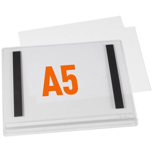 Durable Plakattasche 505819, für A5, aus Kunststoff, magnethaftend, 5 Stück