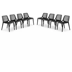 Gasfrit – Set mit 8 stapelbaren Stühlen aus glasfaserverstärktem Kunststoff für Innen- und Außenbereich, Garten, Bar, Restaurant