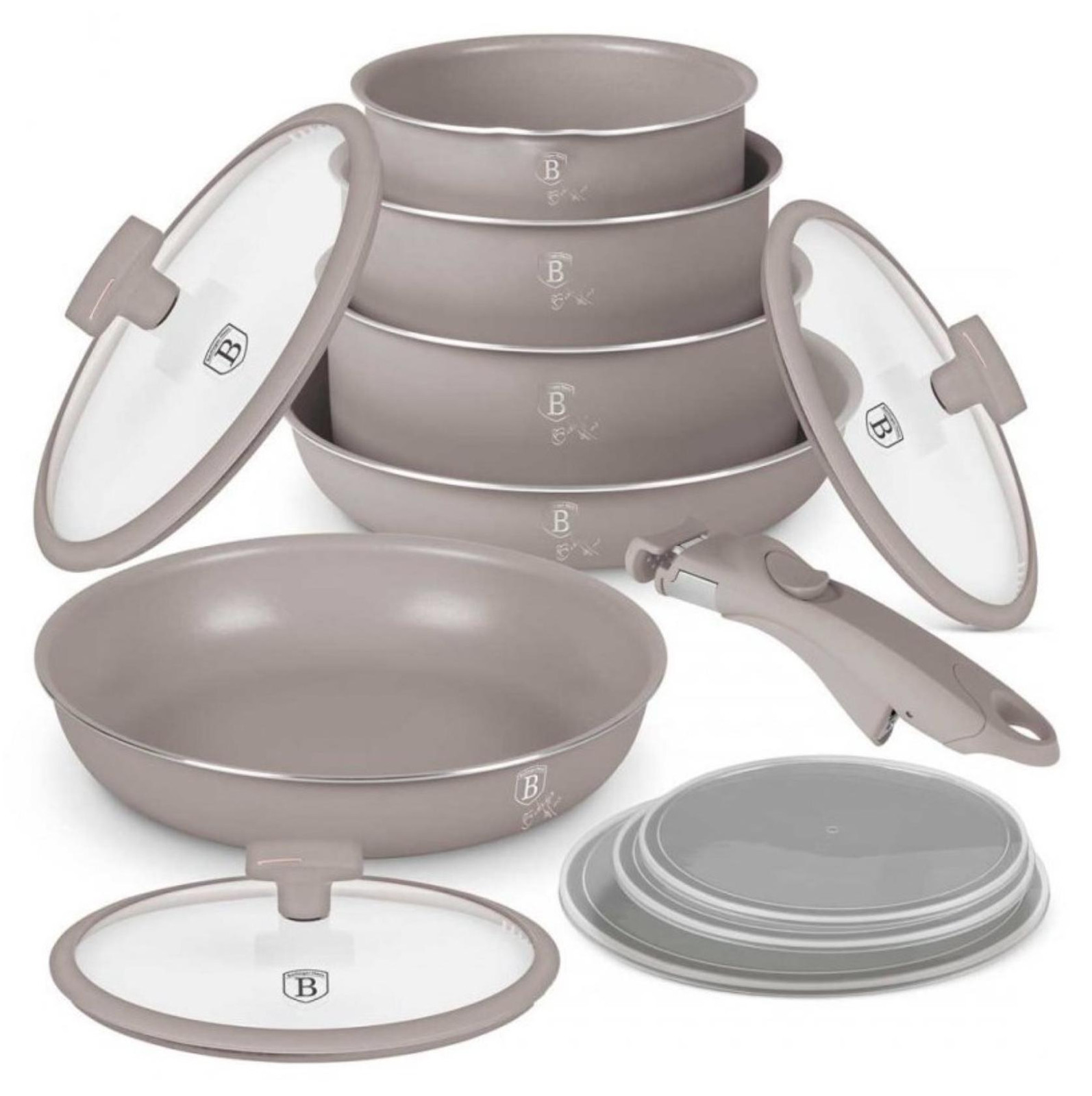 Berlinger Haus Titan Kookgerei-set, 12-delig, Taupe, Model Bh-8251