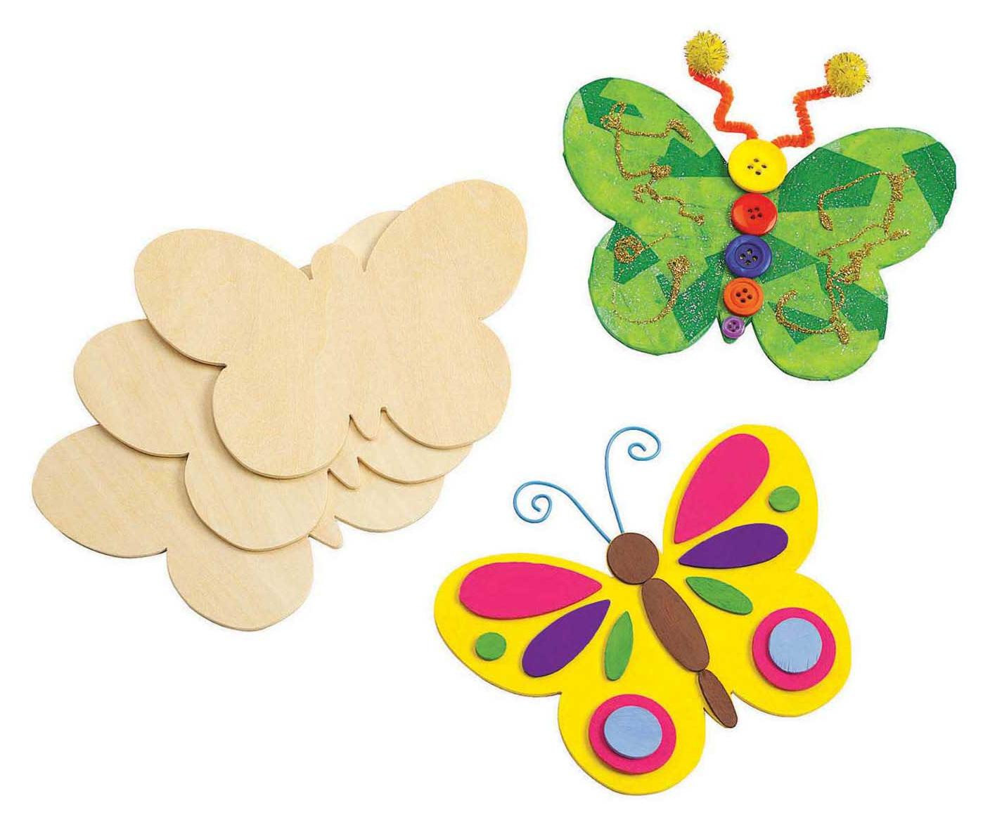 Colorations Set van 12 houten vlinders om zelf te versieren