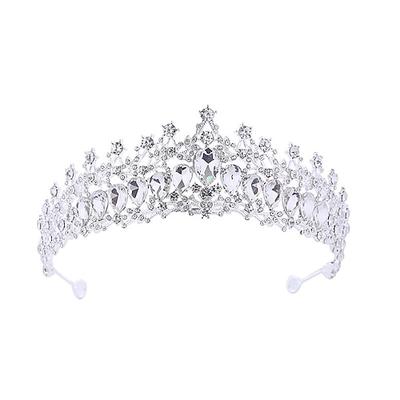 Brautkrone Kopfbedeckung Metall Haarschmuck Geburtstagskrone Kristall Haarreifen Luxus Kopfbedeckung Winter