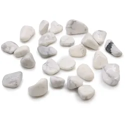 Bag of 24 Small African Tumble Stones - White Howlite - Magnesite