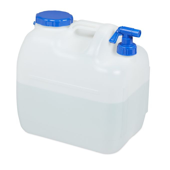 Relaxdays Waterkan met kraan en schroefdop, wit en blauw, BPA-vrij en lekvrij