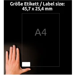 Avery, Etiketten, L7654-100, Weiss, Selbstklebendes Druckeretikett, A4, Papier, Laser/Inkjet, Dauerhaft
