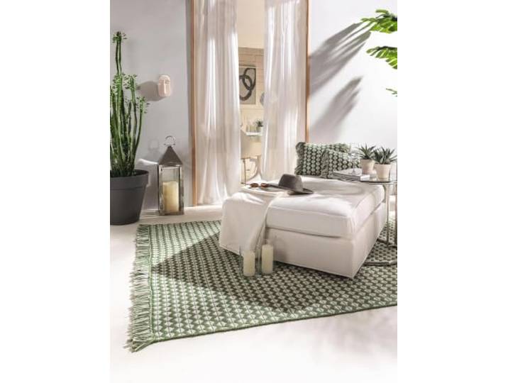 benuta Pure Teppich aus recyceltem Material Morty - Grün 200x300 cm - Kunstfaser, Recyceltes Material - Rechteckig & im Style: Geometrisch, Boho-Style, Ethno-Style, Hygge & Cozy - Pflegeleicht