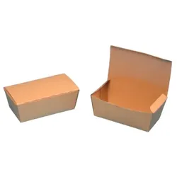 500 Bio Snackboxen Nuggetbox klein 140/124x80/65x50mm braun Papier fettdicht