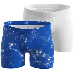 Odlo, Herren, Funktionsunterhose, Active Light Graphic 2 Pack (S), Blau, Weiss