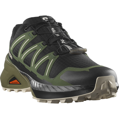Trailrunningschuh SALOMON "SPEEDCROSS PEAK", Herren, Gr. 46, Textil, schwarz (schwarz, schwarz forest, rainy day), Synthetik, Textil, Schuhe, für mehr Grip