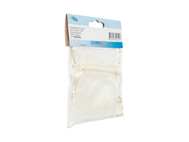 Glorex Organzasäckchen Creme 8 × 10 cm 6 Stück