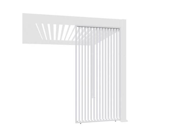 Weide Vertikale Lamellenwand Paneel Zubehör für Weide Pergola Aluminium Anthrazit, Weiß, Holzoptik 3 Breiten Flexibler Sichtschutz und optimale Luftzirkulation (Weiß, 113 cm)