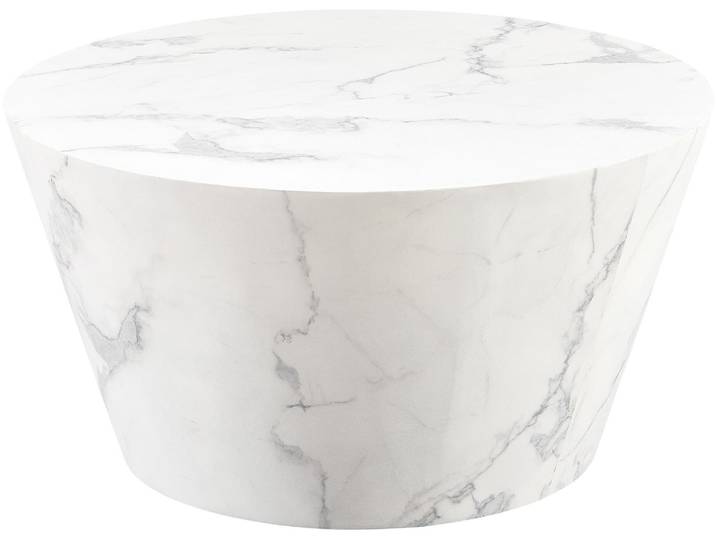Couchtisch SALESFEVER Coffeetable Wohhnzimmertisch im minimalistischen Stil , weiss (weiß, weiß, weiß), B:80cm H:42cm T:80cm, MDF, Tische, Couchtisch, foliert in Marmoroptik