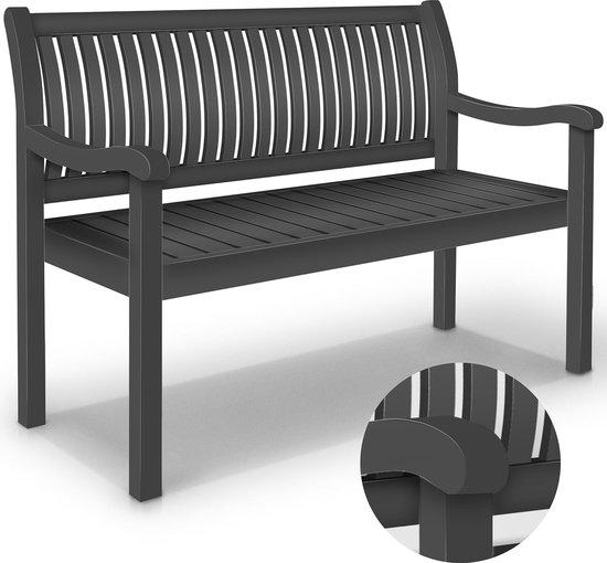 Famanu Gartenbank Wetterfest 125 cm - Massivholz Parkbank für 2 Personen