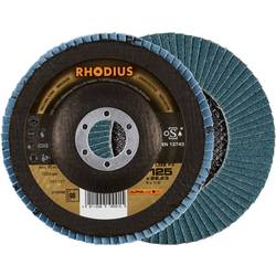 Rhodius 210698 LGZ F3 Fächerschleifscheibe Körnung (num) 60 Edelstahl, Stahl 10 St.
