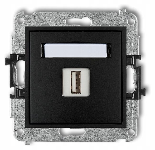 Karlik MINI USB-oplader, 5V, 2A, zwart, mat