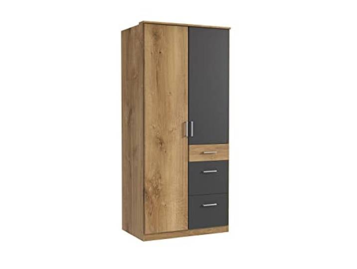 möbelando Kleiderschrank >Click< (B/H/T: 90x198x58 cm) in Plankeneiche-Nachbildung