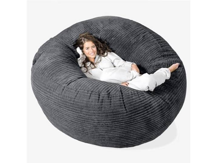 Lounge Pug, 'Mega-Mammoth' Sofa Sitzsack XXL, Schlafsofa, Cord Schwarz