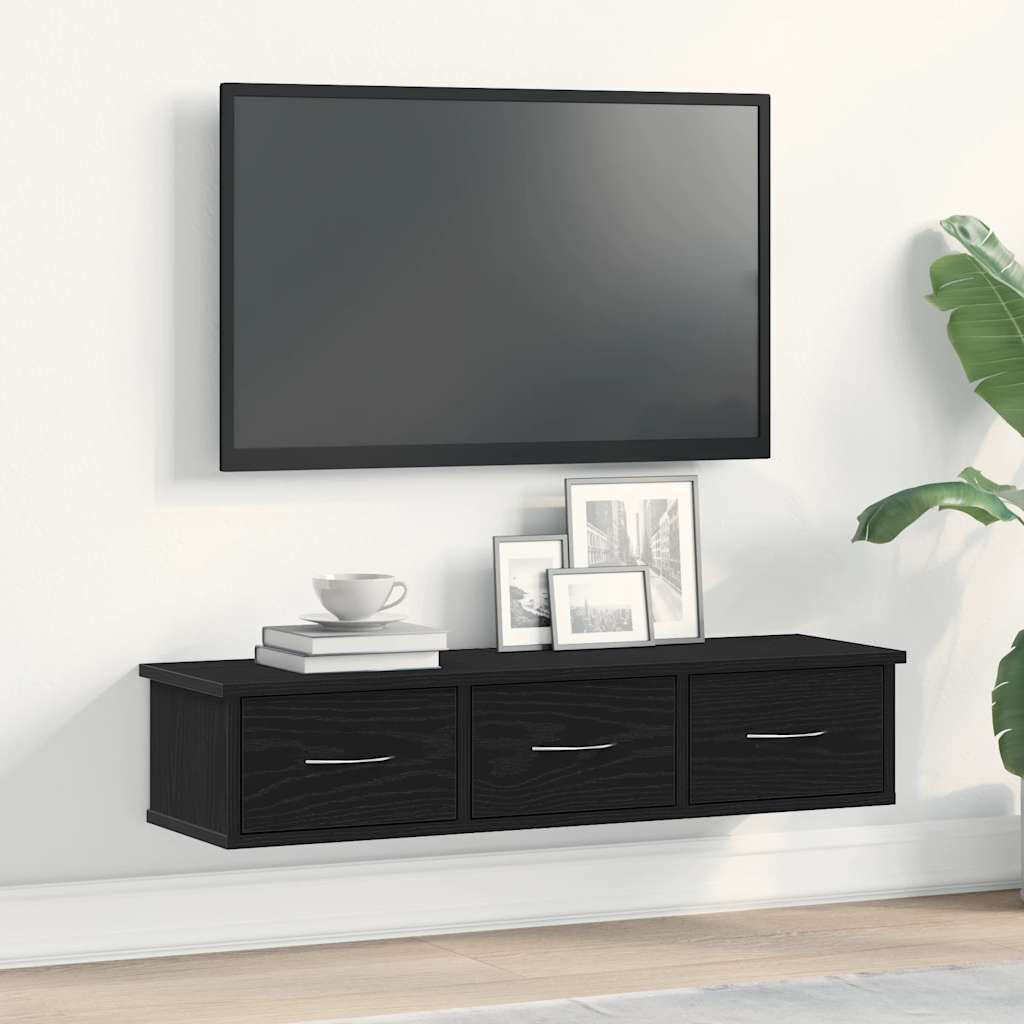 Brayden Studio Allendale Floating Shelf Black Oak 18.5cm H X 88cm W X 26cm D