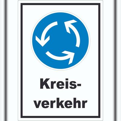 HB-Druck Aufkleber Kreisverkehr A6 (105x148mm)