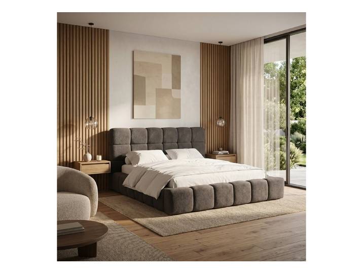 Muffo Polsterbett AMITY MAXI (Doppelbett 140x200 / 160x200 / 180x200 / 200x200 cm ohne Matraze), Metallgestell, Gasfedern