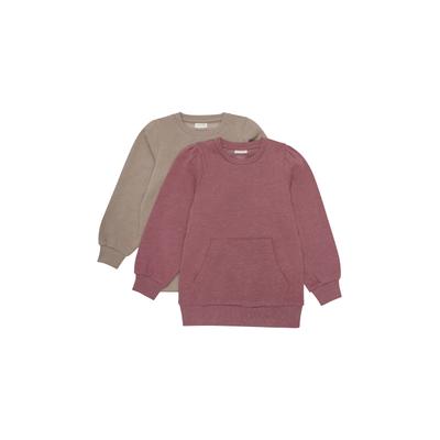 Sweatshirt MINYMO "Rundhalspullover MISweatshirt", Mädchen, Gr. 110, rot (apple butter), Obermaterial: 60% Baumwolle CO. 40% Polyester PES., Blusen Sweatshirt