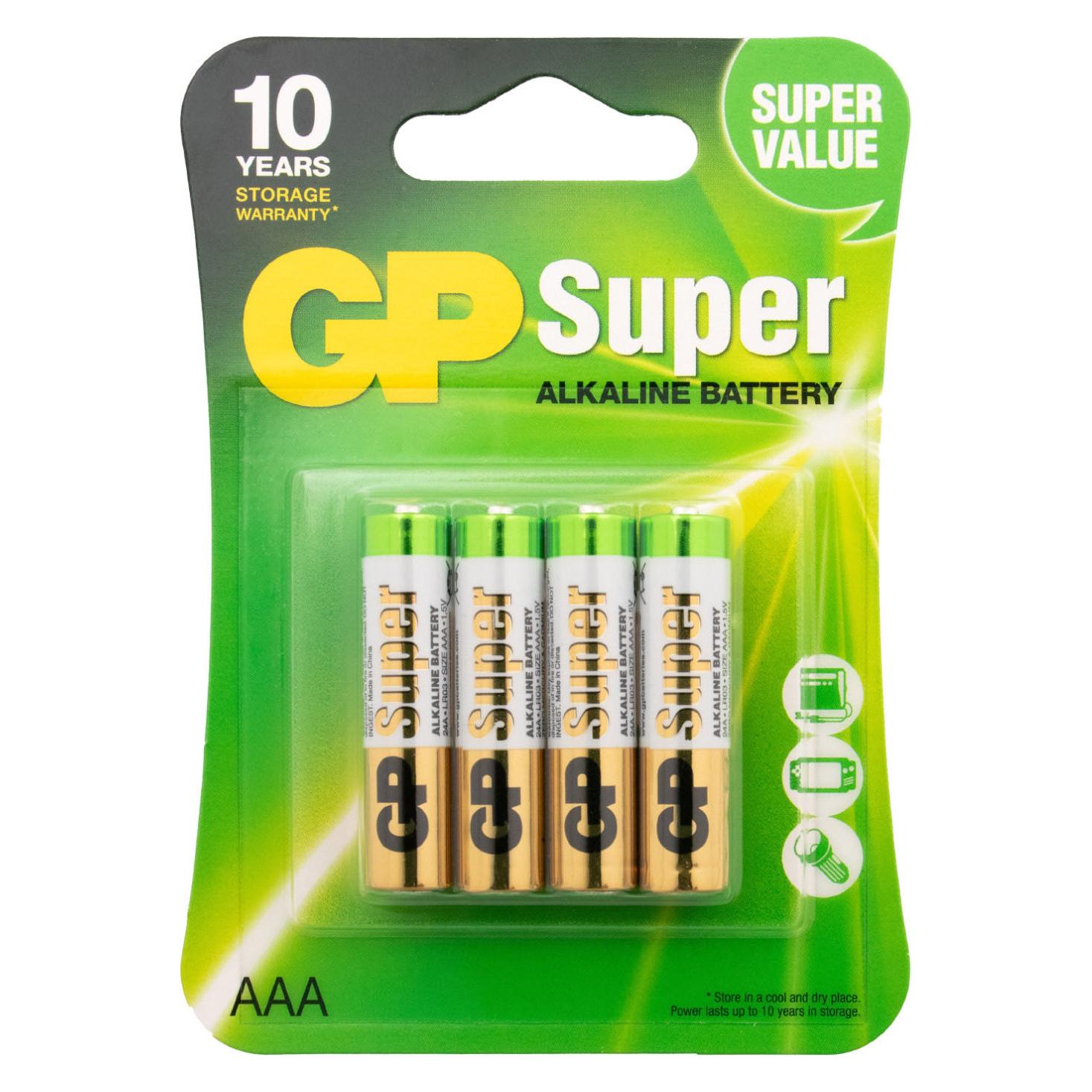 GP Batteries Super Alkaline (4 Stk., AAA, 2400 mAh) (03024AC4)
