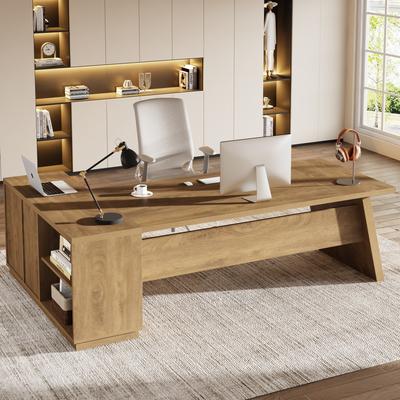 YUZHOU 78.7-Inch L-Shaped Executive Desk Computer Desk with File Cabinet