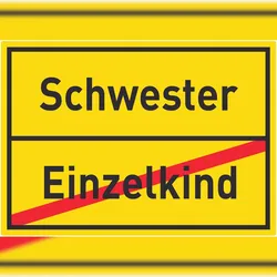 HB-Druck Schwester Einzelkind Aufkleber Ortsaufkleber A3 (297x420mm)